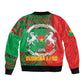Burkina Faso Sleeve Zip Bomber Jacket Tribal Design and Bobo Dioulasso Landmark - African Pride