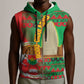 Burkina Faso Sleeveless Zip Hoodie Tribal Design and Bobo Dioulasso Landmark - African Pride
