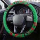 Burkina Faso Steering Wheel Cover Tribal Design and Bobo Dioulasso Landmark - African Pride