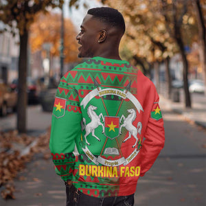 Burkina Faso Sweatshirt Tribal Design and Bobo Dioulasso Landmark - African Pride