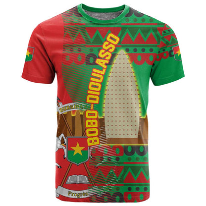 Burkina Faso T shirt Tribal Design and Bobo Dioulasso Landmark - African Pride