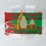 Burkina Faso Tablecloth Tribal Design and Bobo Dioulasso Landmark - African Pride