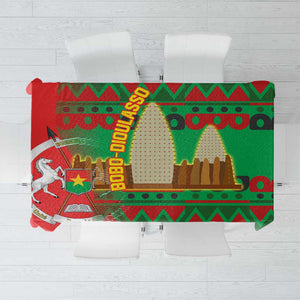 Burkina Faso Tablecloth Tribal Design and Bobo Dioulasso Landmark - African Pride