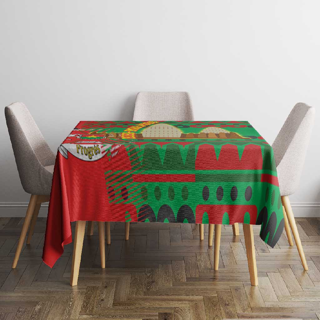 Burkina Faso Tablecloth Tribal Design and Bobo Dioulasso Landmark - African Pride