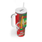 Burkina Faso Tumbler With Handle Tribal Design and Bobo Dioulasso Landmark - African Pride