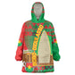 Burkina Faso Wearable Blanket Hoodie Tribal Design and Bobo Dioulasso Landmark - African Pride