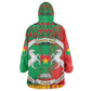Burkina Faso Wearable Blanket Hoodie Tribal Design and Bobo Dioulasso Landmark - African Pride