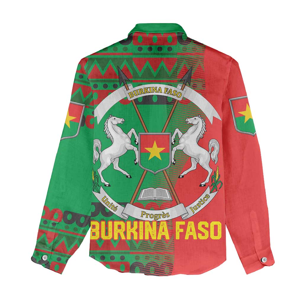 Burkina Faso Women Casual Shirt Tribal Design and Bobo Dioulasso Landmark - African Pride