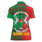 Burkina Faso Women Polo Shirt Tribal Design and Bobo Dioulasso Landmark - African Pride