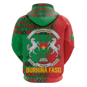 Burkina Faso Zip Hoodie Tribal Design and Bobo Dioulasso Landmark - African Pride