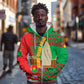 Burkina Faso Zip Hoodie Tribal Design and Bobo Dioulasso Landmark - African Pride