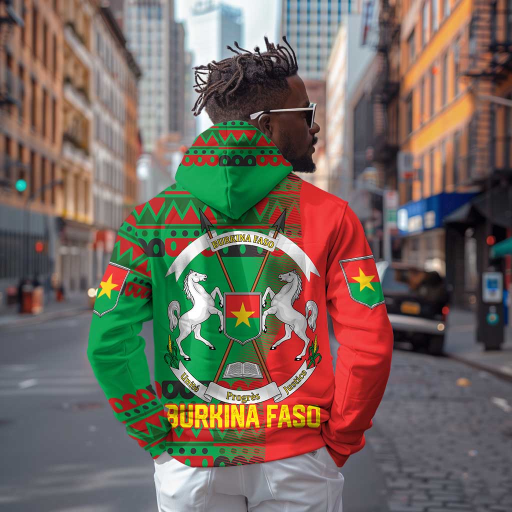 Burkina Faso Zip Hoodie Tribal Design and Bobo Dioulasso Landmark - African Pride
