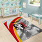 Personalized Tunisia Soccer Carthage Eagles Mascot Area Rug Red And White Abstract Geometric Football Concept