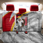 Personalized Tunisia Soccer Carthage Eagles Mascot Back Car Seat Cover Red And White Abstract Geometric Football Concept