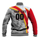 Personalized Tunisia Soccer Carthage Eagles Mascot Baseball Jacket Red And White Abstract Geometric Football Concept