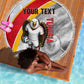 Personalized Tunisia Soccer Carthage Eagles Mascot Beach Blanket Red And White Abstract Geometric Football Concept
