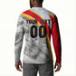 Personalized Tunisia Soccer Carthage Eagles Mascot Button Sweatshirt Red And White Abstract Geometric Football Concept