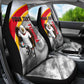 Personalized Tunisia Soccer Carthage Eagles Mascot Car Seat Cover Red And White Abstract Geometric Football Concept