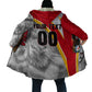 Personalized Tunisia Soccer Carthage Eagles Mascot Cloak Red And White Abstract Geometric Football Concept