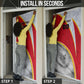 Personalized Tunisia Soccer Carthage Eagles Mascot Door Cover Red And White Abstract Geometric Football Concept
