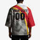 Personalized Tunisia Soccer Carthage Eagles Mascot Kimono Red And White Abstract Geometric Football Concept