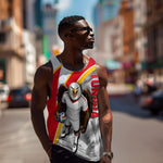 Personalized Tunisia Soccer Carthage Eagles Mascot Men Tank Top Red And White Abstract Geometric Football Concept