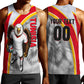 Personalized Tunisia Soccer Carthage Eagles Mascot Men Tank Top Red And White Abstract Geometric Football Concept