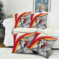 Personalized Tunisia Soccer Carthage Eagles Mascot Pillow Cover Red And White Abstract Geometric Football Concept