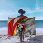 Personalized Tunisia Soccer Carthage Eagles Mascot Sarong Red And White Abstract Geometric Football Concept