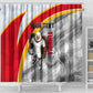 Personalized Tunisia Soccer Carthage Eagles Mascot Shower Curtain Red And White Abstract Geometric Football Concept