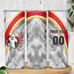 Personalized Tunisia Soccer Carthage Eagles Mascot Skinny Tumbler Red And White Abstract Geometric Football Concept