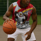 Personalized Tunisia Soccer Carthage Eagles Mascot Sleeveless Hoodie Red And White Abstract Geometric Football Concept