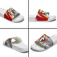 Personalized Tunisia Soccer Carthage Eagles Mascot Slide Sandals Red And White Abstract Geometric Football Concept