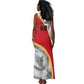 Personalized Tunisia Soccer Carthage Eagles Mascot Tank Maxi Dress Red And White Abstract Geometric Football Concept