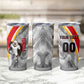 Personalized Tunisia Soccer Carthage Eagles Mascot Tumbler Cup Red And White Abstract Geometric Football Concept