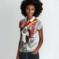 Personalized Tunisia Soccer Carthage Eagles Mascot Women Polo Shirt Red And White Abstract Geometric Football Concept