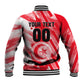Personalized Tunisia Football Baseball Jacket Tunisian Flag Carthage Eagles Mascot Grunge Style