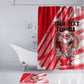 Personalized Tunisia Football Bathroom Set Tunisian Flag Carthage Eagles Mascot Grunge Style