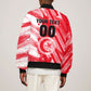 Personalized Tunisia Football Bomber Jacket Tunisian Flag Carthage Eagles Mascot Grunge Style