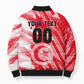 Personalized Tunisia Football Bomber Puffer Jacket Tunisian Flag Carthage Eagles Mascot Grunge Style