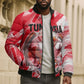 Personalized Tunisia Football Bomber Puffer Jacket Tunisian Flag Carthage Eagles Mascot Grunge Style