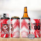 Personalized Tunisia Football 4 in 1 Can Cooler Tumbler Tunisian Flag Carthage Eagles Mascot Grunge Style