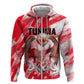 Personalized Tunisia Football Hoodie Tunisian Flag Carthage Eagles Mascot Grunge Style
