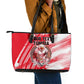 Personalized Tunisia Football Leather Tote Bag Tunisian Flag Carthage Eagles Mascot Grunge Style