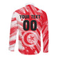 Personalized Tunisia Football Long Sleeve Button Shirt Tunisian Flag Carthage Eagles Mascot Grunge Style