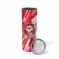 Personalized Tunisia Football Skinny Tumbler Tunisian Flag Carthage Eagles Mascot Grunge Style