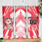 Personalized Tunisia Football Skinny Tumbler Tunisian Flag Carthage Eagles Mascot Grunge Style