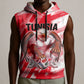 Personalized Tunisia Football Sleeveless Hoodie Tunisian Flag Carthage Eagles Mascot Grunge Style