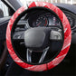 Tunisia Football Steering Wheel Cover Tunisian Flag Carthage Eagles Mascot Grunge Style