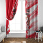 Personalized Tunisia Football Window Curtain Tunisian Flag Carthage Eagles Mascot Grunge Style